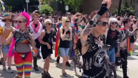 Satanists/trans activists marching the streets of America.