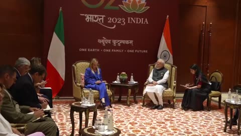 G20 Summit Delhi: Bilateral meeting between PM Modi and PM Meloni of Italy at Bharat Mandapam