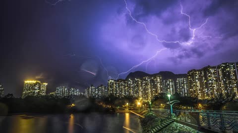 Thunder with water stream and bird sounds to relax or sleep (1 hour)