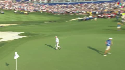 Guy jumps in POND at Ryder Cup