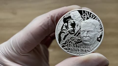 WAR OF THE CURRENTS Nikola Tesla 1 Oz Silver Coin 1$ Niue 2023