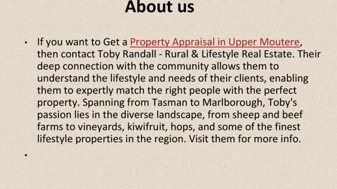 Best Property Appraisal in Upper Moutere.