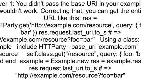 How do I inspect the full URL generated by HTTParty