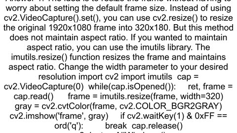 Can39t set frame width and height with OpenCV cv2VideoCaptureset