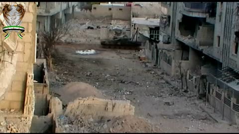 🇸🇾 Syrian Civil War | FSA RPG Hits an SAA Tank with a Glancing Blow | Daraya | December 18, 20 | RCF