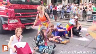 WOKE WARS: Climate Activists BLOCK FLOAT at London Pride Parade