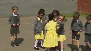 Little girl's first day back at school, after a horrible car accident. 🥲❤️ Touching!