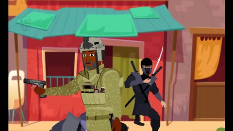 Cartoon Army vs Ninja