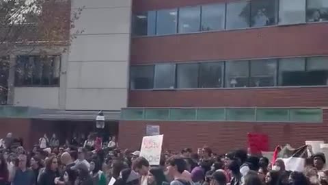 Princeton students today cheering the “intifada” (massacre of Jews in Israel)
