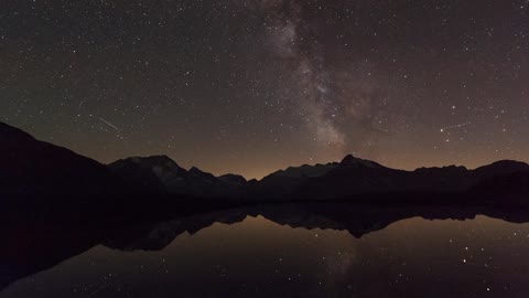 Beautiful Timelapse of the Night Sky with Reflections in a Lake
