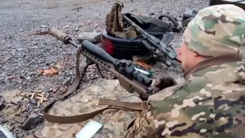 A sniper from the "Storm" detachment of the people's militia of the DPR