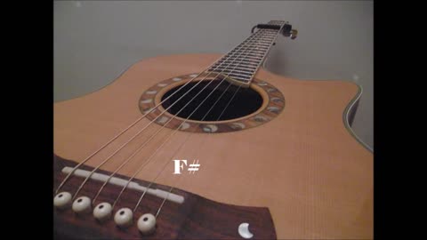 Guitar tuning video. Standard tuning with capo on 2nd fret (F#, B, E, A, C, F#)