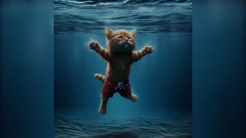 The story of an unfortunate incident for a cat in the sea
