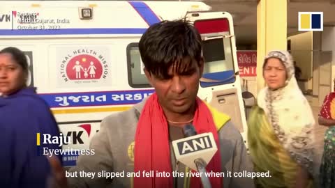 At least 134 dead after bridge collapse in India’s Gujarat state, plunging hundreds into river
