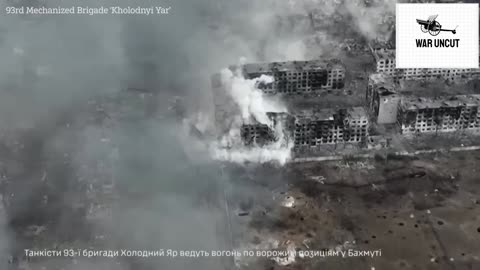 Massive Explosions !! Drone footage shows smoke rising over Bakhmut after a drone strike