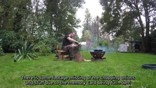 Outdoor stew cooking in the dutch oven