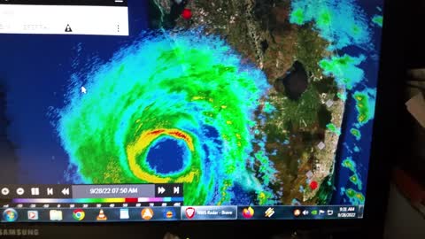 National Weather Service Time lapse Radar images of Hurricane Ian just before landfall at Fort Meyers Florida 28 Sept 2022