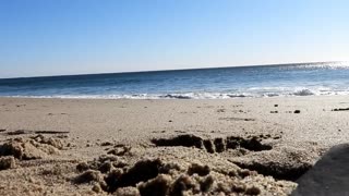 The plane and peaceful Beach.