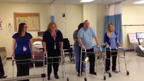 John Woloski and Therapists Dance for Stroke Awareness
