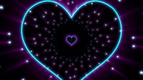 714. Star Neon Lights Love Heart I Nıght sky Purple Heart Background Neon Heart