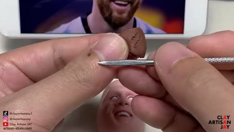 Lionel Messi sculpture handmade from polymer clay, the full sculpturing process【Clay Artisan JAY】