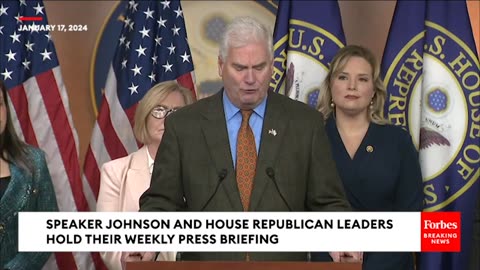 BREAKING: Speaker Johnson Demands Action On Border From Biden At GOP Leaders' Weekly Press Briefing