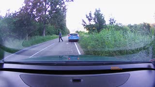 Close Call With A Passing Car