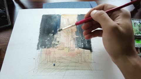 Street View Watercolor Time-lapse Tutorial V