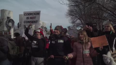 Anti-vaccine protesters march against Covid-19 mandates in Washington, DC