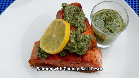 Keto Salmon with Chunky Basil Pesto | Flavorful Low-Carb Delight