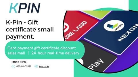 K-Pin - Gift certificate small payment, card payment gift certificate discount sales mall