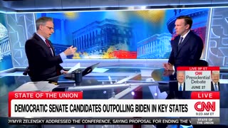 'Biden Is A Drag On The Ticket': Jake Tapper Presses Dem Rep On Biden's Low Swing State Polls