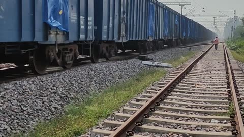 VERY LONG GOODS TRAIN, INDIAN RAILWAY