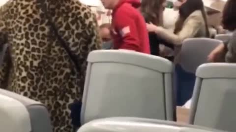 UK women on a train in NYC fighting over mask wearing