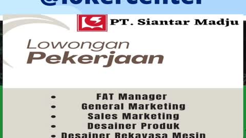 Rekomendasi loker PT Siantar Madju #loker #lowongankerja #job #pekerjaan #shorts #reels