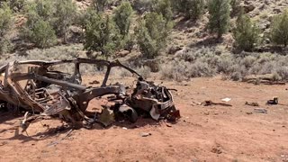 Blown up Car in the Desert