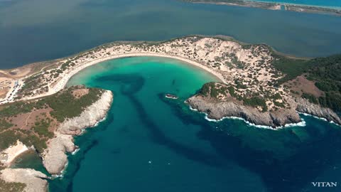 Gialova Lagoon, Voidokilia Beach in Messinia, Greece, 4k