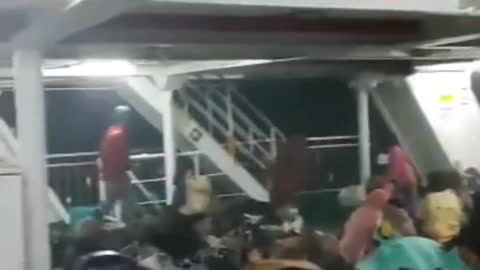 The ship was hit by strong winds from Mamuju to Kalimantan