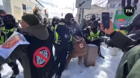 PEACEFUL PROTESTORS IN OTTAWA ARE GETTING BEATEN DOWN, TRAMPLED AND CHEMICALLY ATTACKED BY POLICE