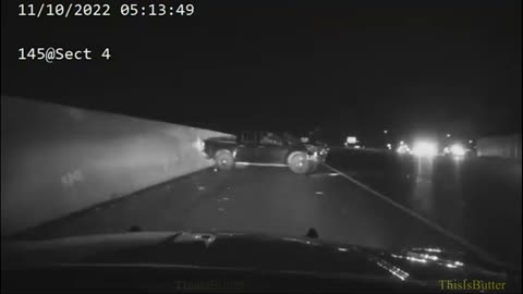 Utah highway patrol unit hit on the highway while the trooper was checking an accident scene