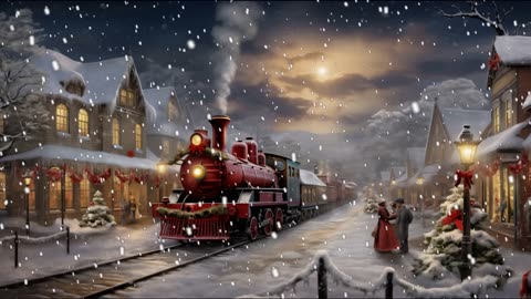 Santa's Christmas Train 🎅 Classic Vintage Holiday Season Ambience, Old World Steam Train