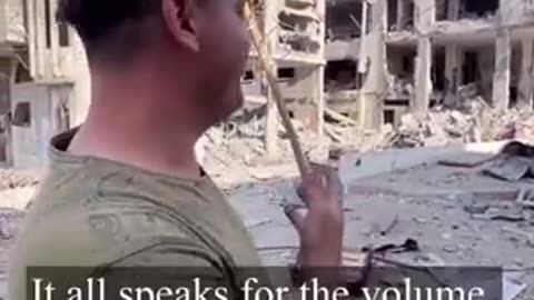 Palestinian man interviewed after his home in Gaza was destroyed due to an IDF airstrike.
