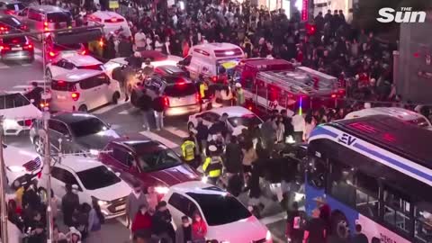 At least 146 killed in Halloween crush as revellers surge up narrow street in Seoul, South Korea