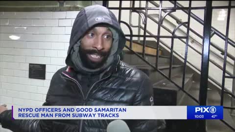 NYPD and good samaritan save man on subway tracks