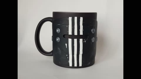 Black mug chameleon "Killa" merch "Escape from Tarkov". AnneAlArt polymer clay gift cup