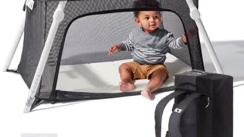 Lotus Travel Crib Certified Baby Safe Backpack Portable Lightweight Easy to Pack Play