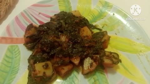 I cooked spinach with potatoes...spicy and amazing..