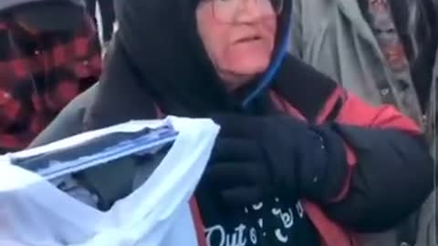 Elderly lady being trampled in Ottawa