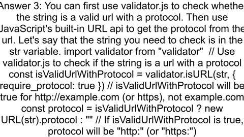 How to check if url scheme is present in a url string javascript