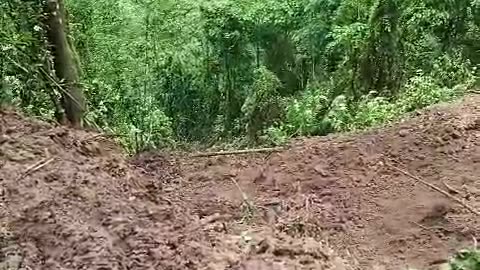 Landslide with truck